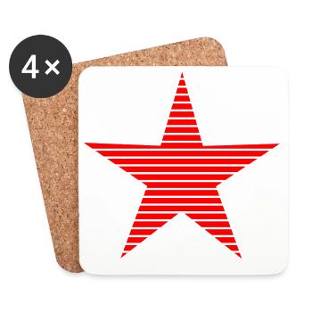 STAR. STARS. STAR. FEAST. ANNIVERSARY. CHRISTMAS - Coasters (set of 4) - white - Front