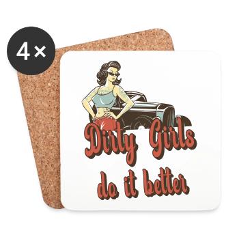 Les mauvaises filles le font mieux - Dessous de verre (lot de 4) - blanc - Devant