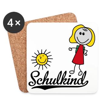 Schulkind - Untersetzer (4er-Set) - Weiß - Vorne