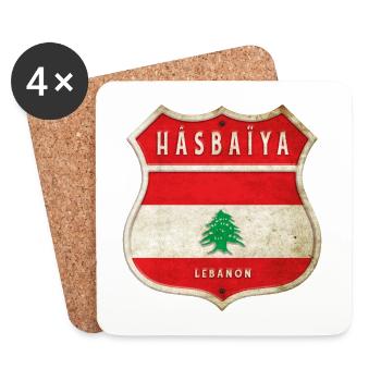 Hasbaiyya Lebanon coat of arms flags design - Coasters (set of 4) - white - Front