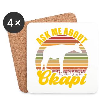 Okapi in der Wildnis entdecken - Untersetzer (4er-Set) - Weiß - Vorne
