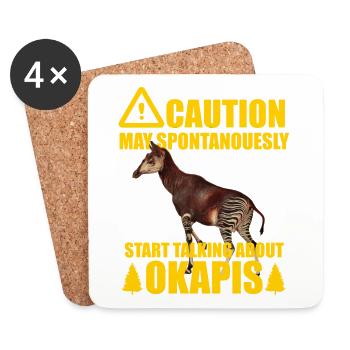 Okapi the Forest Whisperer - Coasters (set of 4) - white - Front