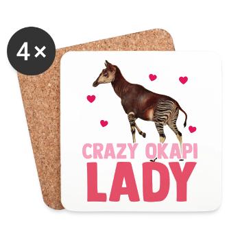 Au cœur de la forêt d'okapis - Dessous de verre (lot de 4) - blanc - Devant