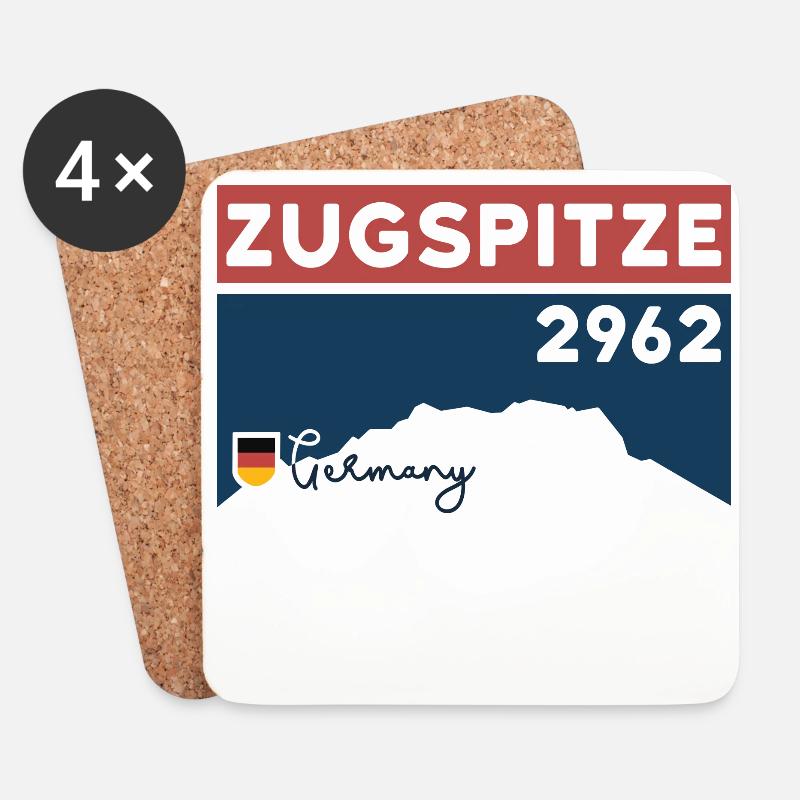 Zugspitze Höhe Berg Wandern Wanderung Bahn - Untersetzer (4er-Set) - Weiß
