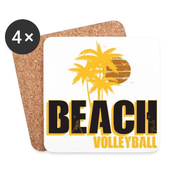 Beach-volley - Dessous de verre (lot de 4) - blanc - Devant