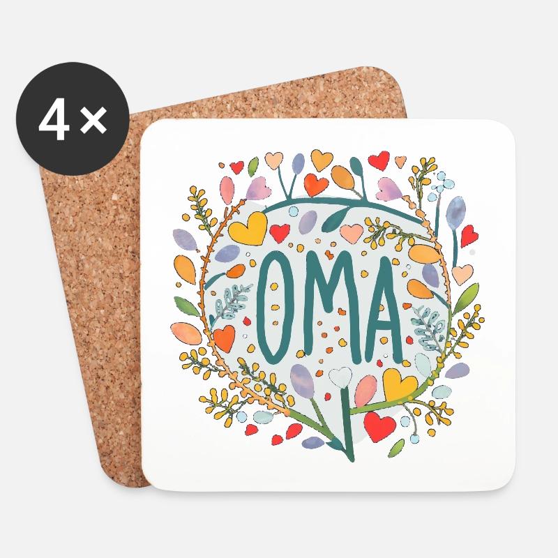 Oma - Untersetzer (4er-Set) - Weiß