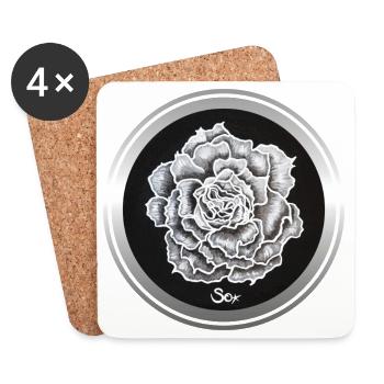 Rose de Beauté - Sonja Ariel von Staden - Dessous de verre (lot de 4) - blanc - Devant