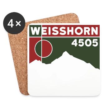 Valais Weisshorn Alpine Tour Mountain Tour Tour Souvenir - Coasters (set of 4) - white - Front