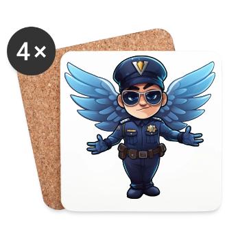 Angel Policeman - Coasters (set of 4) - white - Front