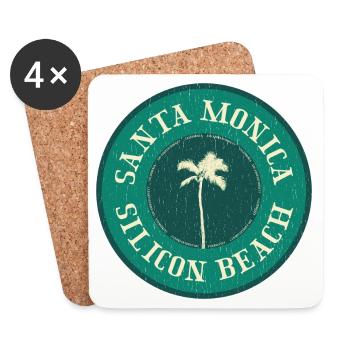 Santa Monica Beach Badge - Untersetzer (4er-Set) - Weiß - Vorne