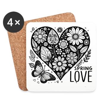 spring love - Untersetzer (4er-Set) - Weiß - Vorne
