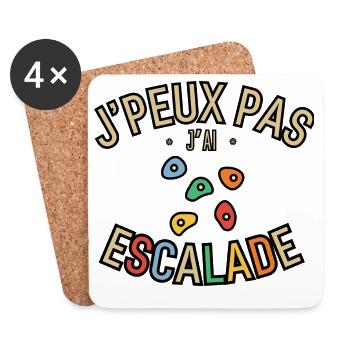 J'peux pas j'ai Escalade - Dessous de verre (lot de 4) - blanc - Devant