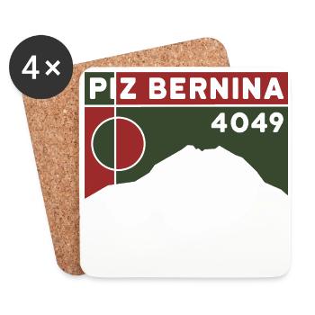 Piz Bernina Ascent Mountain Tour Mountain Tour Souvenir - Coasters (set of 4) - white - Front