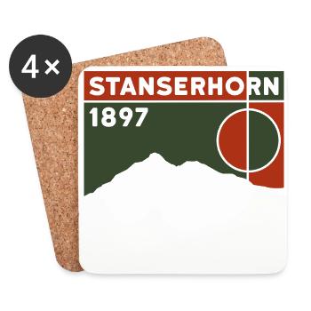Stanserhorn Stans Hike Souvenir Souvenir - Dessous de verre (lot de 4) - blanc - Devant
