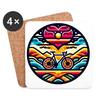 J’adore mon vélo, tous les cyclistes diraient - Dessous de verre (lot de 4) - blanc - Devant