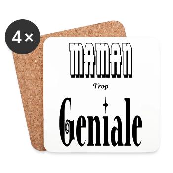 Maman Trop Géniale Mère - Dessous de verre (lot de 4) - blanc - Devant