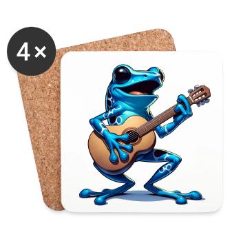 Pfeilgiftfrosch Frosch Gitarre - Untersetzer (4er-Set) - Weiß - Vorne