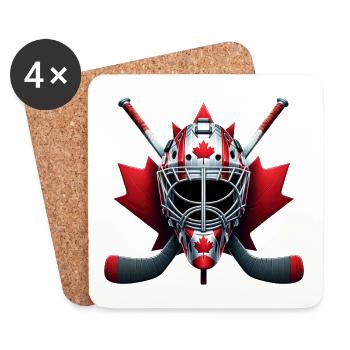 Canada ice hockey design with national flag - Coasters (set of 4) - white - Front