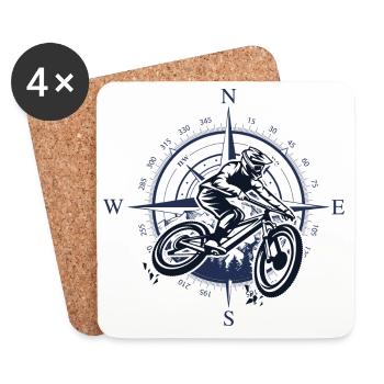 Moto Compass Rider - Coasters (set of 4) - white - Front