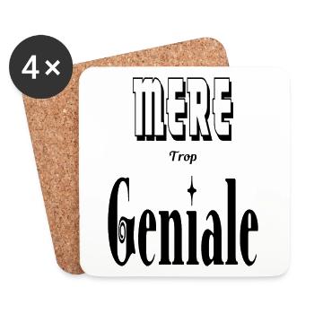 Mère Trop Géniale Maman - Dessous de verre (lot de 4) - blanc - Devant