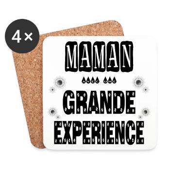 Maman Avec Une Grande Expérience Mère - Dessous de verre (lot de 4) - blanc - Devant