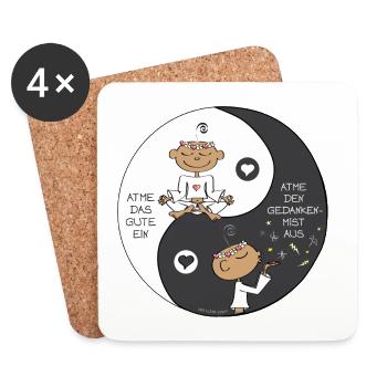 Yin Yang - Untersetzer (4er-Set) - Weiß - Vorne