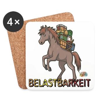 Werte mit Tieren: Belastbarkeit - Untersetzer (4er-Set) - Weiß - Vorne