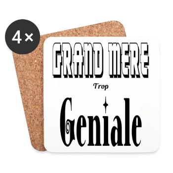 Grand Mère Trop Géniale Mamie - Dessous de verre (lot de 4) - blanc - Devant