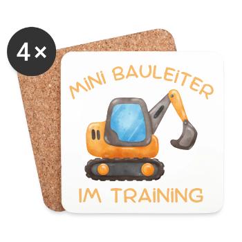Bauleiter im Training - Untersetzer (4er-Set) - Weiß - Vorne