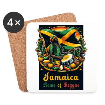 La Jamaïque, berceau du reggae - Dessous de verre (lot de 4) - blanc - Devant