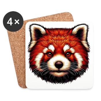 Kleiner Panda - Untersetzer (4er-Set) - Weiß - Vorne