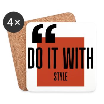 Bit Wit Style Logo - Untersetzer (4er-Set) - Weiß - Vorne
