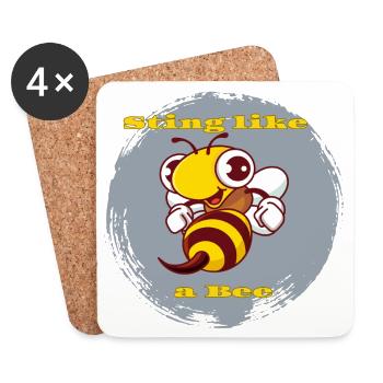 Sting like a bee - Coasters (set of 4) - white - Front