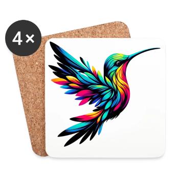 Kolibri - Untersetzer (4er-Set) - Weiß - Vorne