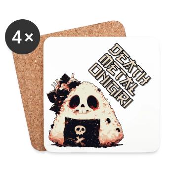 Onigiri Death Metal - Dessous de verre (lot de 4) - blanc - Devant