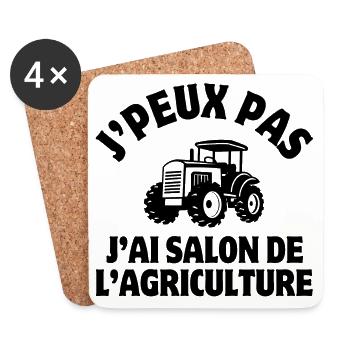 salon de l'agriculture, agriculteur, agricultrice - Dessous de verre (lot de 4) - blanc - Devant