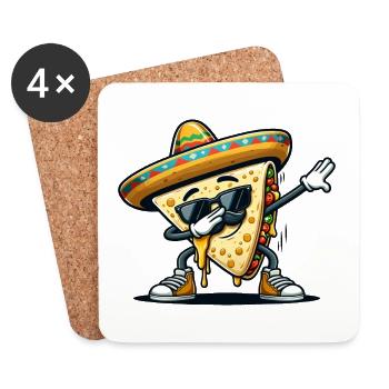 Quesadillas Food Dabbing Mexico - Coasters (set of 4) - white - Front