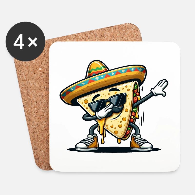 Quesadillas Essen Dabbing Mexiko - Untersetzer (4er-Set) - Weiß