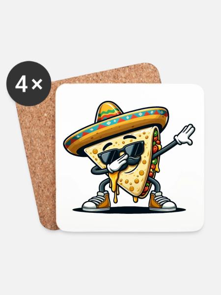 Quesadillas Essen Dabbing Mexiko - Untersetzer (4er-Set) - Weiß