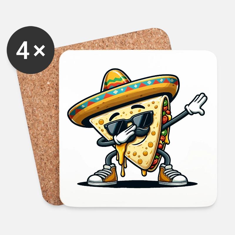 Quesadillas Essen Dabbing Mexiko - Untersetzer (4er-Set) - Weiß