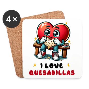 Ich liebe Quesadillas Mexiko - Untersetzer (4er-Set) - Weiß - Vorne