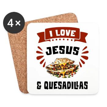 I Love Jesus And Quesadillas Mexico - Coasters (set of 4) - white - Front