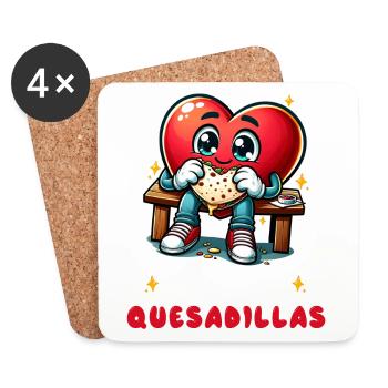 J'aime les Quesadillas Mexico - Dessous de verre (lot de 4) - blanc - Devant