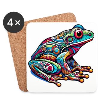 Frosch - Untersetzer (4er-Set) - Weiß - Vorne
