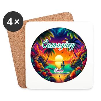 Camagüey Kuba Paradies Sonnen Design - Untersetzer (4er-Set) - Weiß - Vorne
