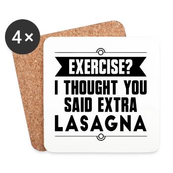 Faire de l'exercice ? Lasagne - Dessous de verre (lot de 4) - blanc - Devant
