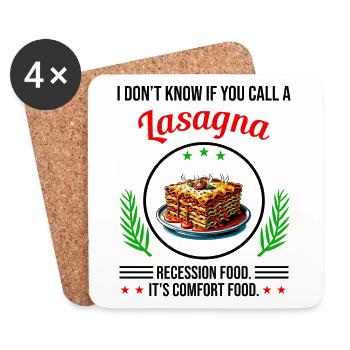 Je ne sais pas si ça s'appelle lasagne - Dessous de verre (lot de 4) - blanc - Devant