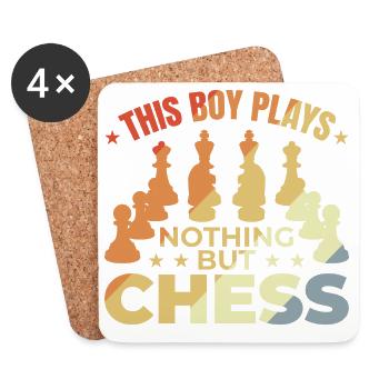 Children's Chess Player - Coasters (set of 4) - white - Front