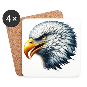 Adler - Untersetzer (4er-Set) - Weiß - Vorne