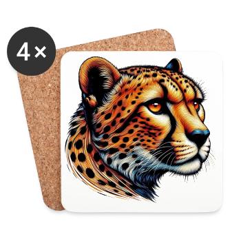 Gepard - Untersetzer (4er-Set) - Weiß - Vorne